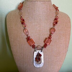 Beautiful coral and red Coldwater Creek Necklace